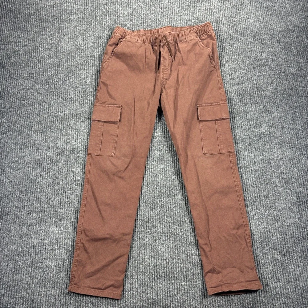 Cat & Jack Cargo Pants Kids Size 14 Brown Tapered Elastic Waist Drawstring